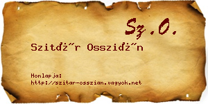 Szitár Osszián névjegykártya
